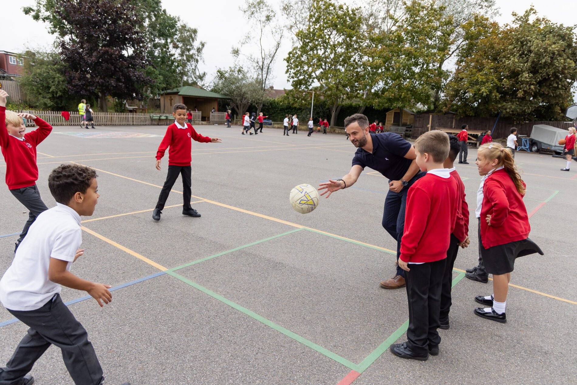 playing sports in the playground